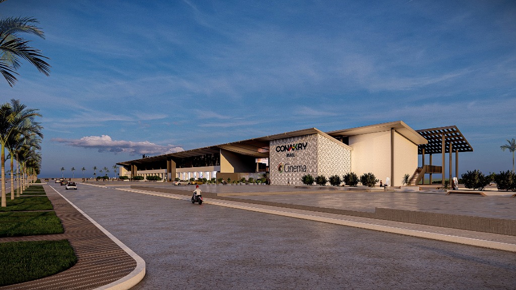 Vue du cinéma depuis la route